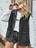 Jeansweste mit lockerer Passform in Schwarz