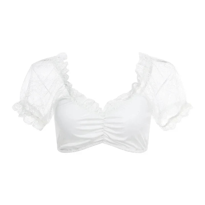 Dirndlbluse mit Spitze - Lena