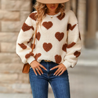 Nina - Warmes Sweatshirt mit Herzmuster