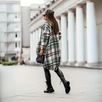 Pleun - Trendige karierte Damen Strickjacke