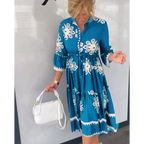 Aiza - Geblümtes Kleid mit 3/4 Ärmeln