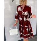 Aiza - Geblümtes Kleid mit 3/4 Ärmeln