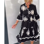 Aiza - Geblümtes Kleid mit 3/4 Ärmeln
