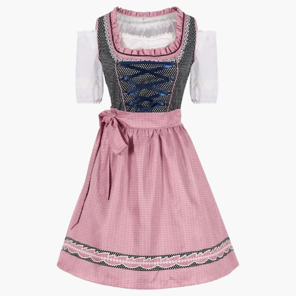 Dirndl mit Schürze in Rosa und Blau - Annalena
