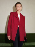 Blazer mit Reverskragen und V-Ausschnitt