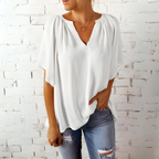 Tineke - Elegante Damenbluse mit V-Ausschnitt