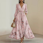 Langes Partykleid mit Blumenmuster für Frauen - Beatrice