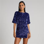 Damen Paillettenkleid mit Glanzeffekt - Salyen