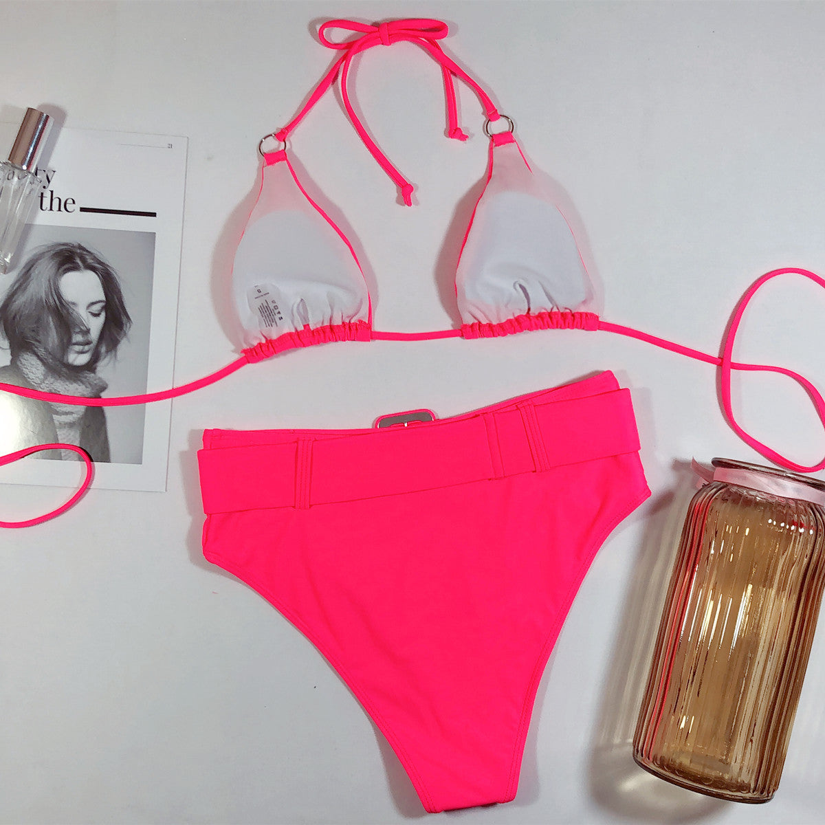Körperschmeichelnd Bedruckter Neckholder-Bikini
