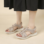 Orthopädische Sandalen mit verstellbarem Doppelriemen und ergonomischem Fußbett - Sarel