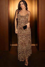 Maxikleid mit Leopardenmuster für Frauen - Brunhilde