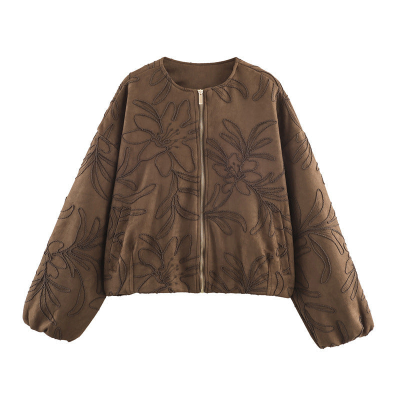 Damenjacke mit Blumenstickerei - Yrsa