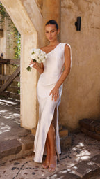 Langes Ein-Schulter-Kleid für Damen – Marim