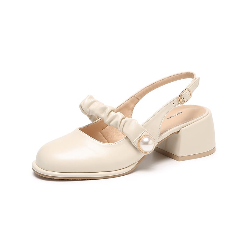 Weite Damen-Sandalen mit Perlenverzierung - Perla