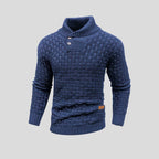 Herrenstrickpullover mit geknöpftem Rollkragen - Keldor