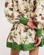 Visina - Langärmeliges Minikleid mit Vintage-Flip-Print