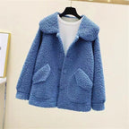 Damenmantel mit Fleece-Effekt im entspannten Winterstil - Mimiko