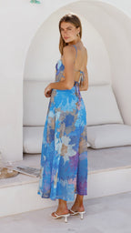 Langes Abendkleid mit Blumenmuster – Nancy