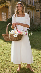 Weißes Midi-Kleid mit freien Schultern für Damen – Renata