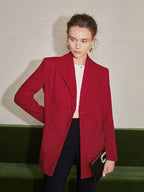 Blazer mit Reverskragen und V-Ausschnitt