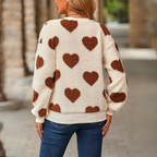 Nina - Warmes Sweatshirt mit Herzmuster