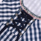 Dirndl Damen Blau Kariert mit Schürze und Bluse - Anna