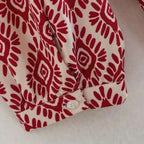 Adeline - Langärmeliges Kleid mit geometrischem Muster