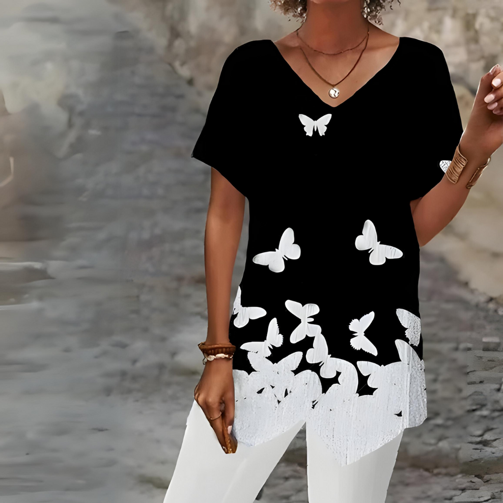 Annelies - modisches T-Shirt mit V-Ausschnitt