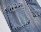 Gerade Utility-Cargo-Jeans für Männer - Falko
