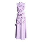 Lena - Langes rosa Kleid mit Blumen