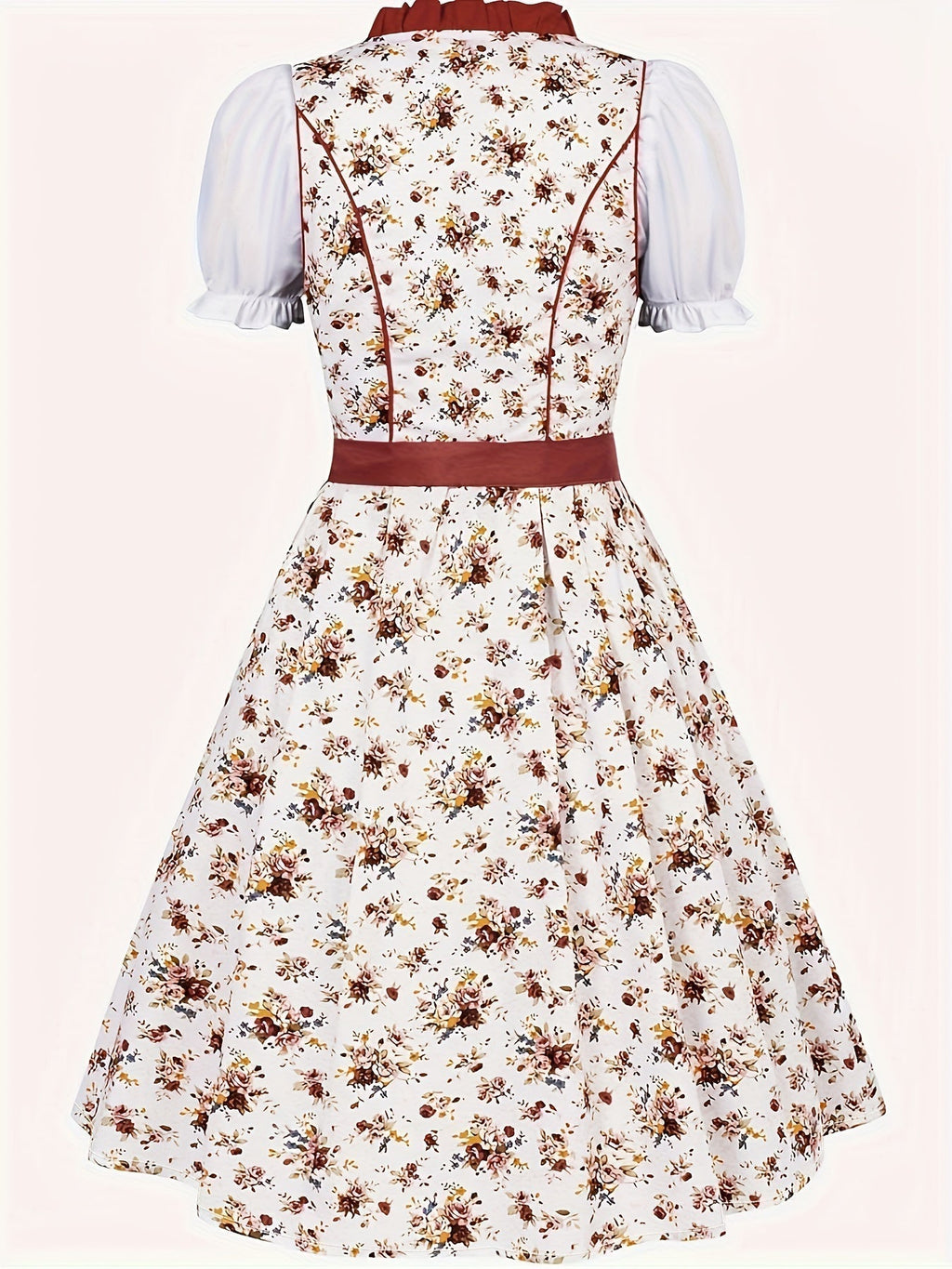 Damen Mini Rot Oktoberfest Dirndl Kleid - Mathilde