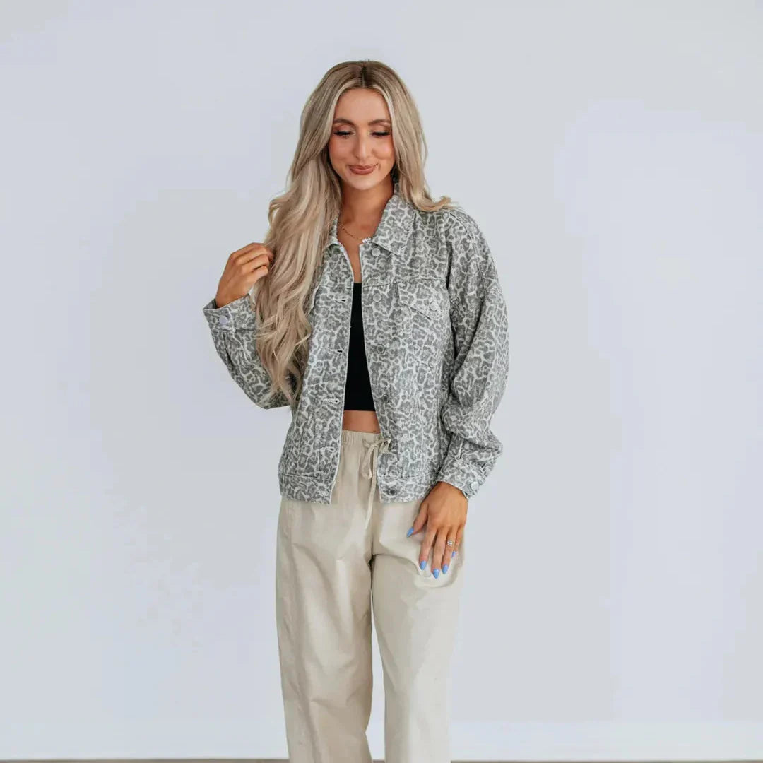 Damen-Jeansjacke mit Tiermotiv - Livaine