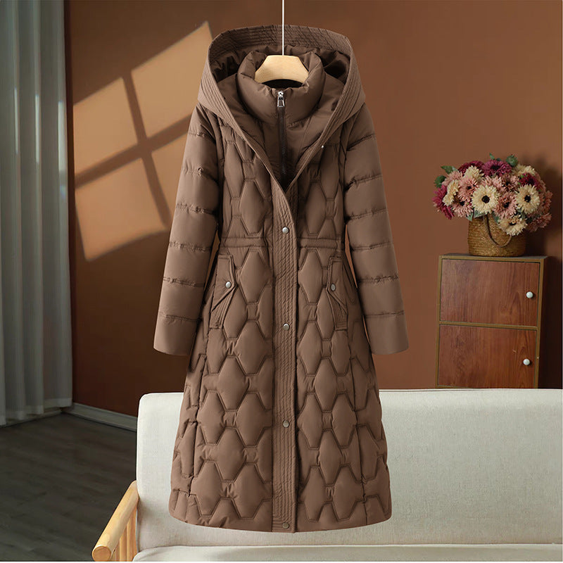 Langer gesteppter Damen-Wintermantel - Cassy