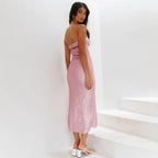 Trägerloses Damenkleid mit Pailletteneffekt - Rylena