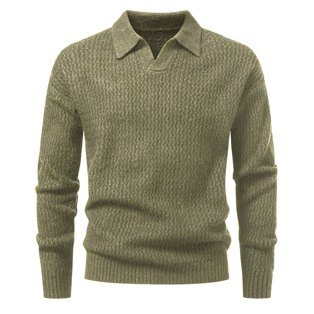 Herren-Jacquard-Strickpullover mit breitem Kragen - Raptor