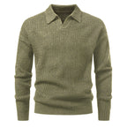 Herren-Jacquard-Strickpullover mit breitem Kragen - Raptor