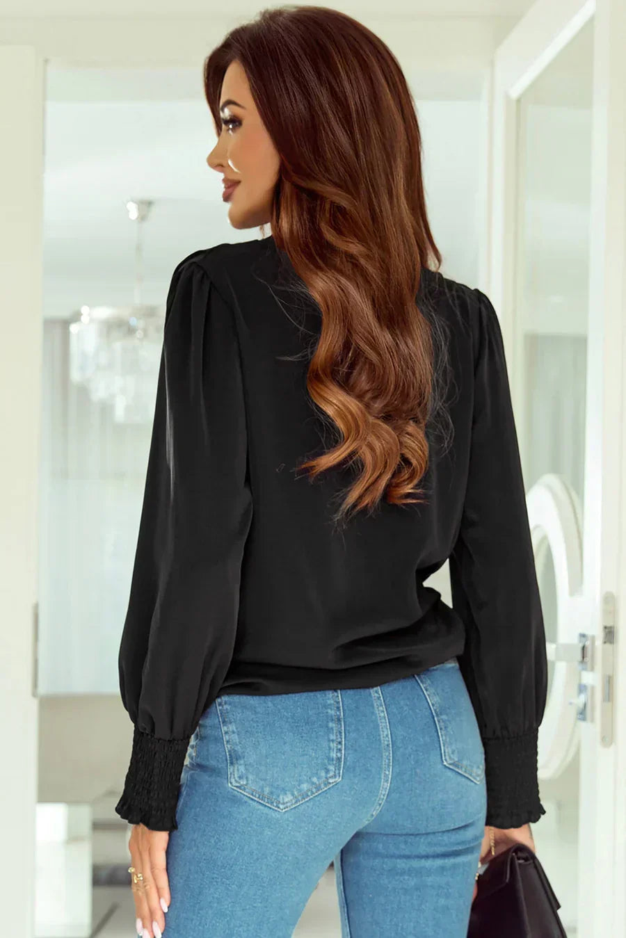Mia Drapierte Bluse Damen – Wickelkragen und Eleganz