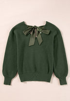 Blanche - Langärmeliger Pullover mit V-Ausschnitt und Rückenverknüpfung