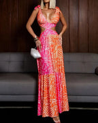 Katherine - Langes Kleid mit buntem Druck