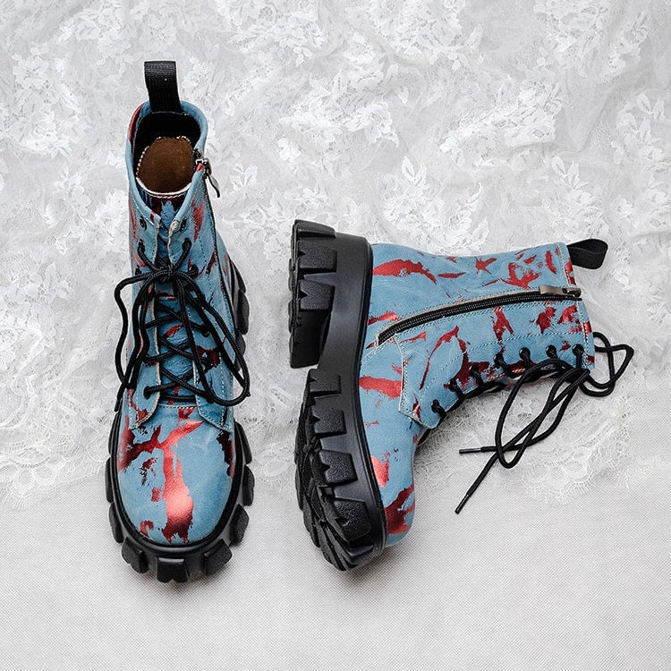 Militärstiefel für Frauen mit künstlerischem Effekt - Ysia