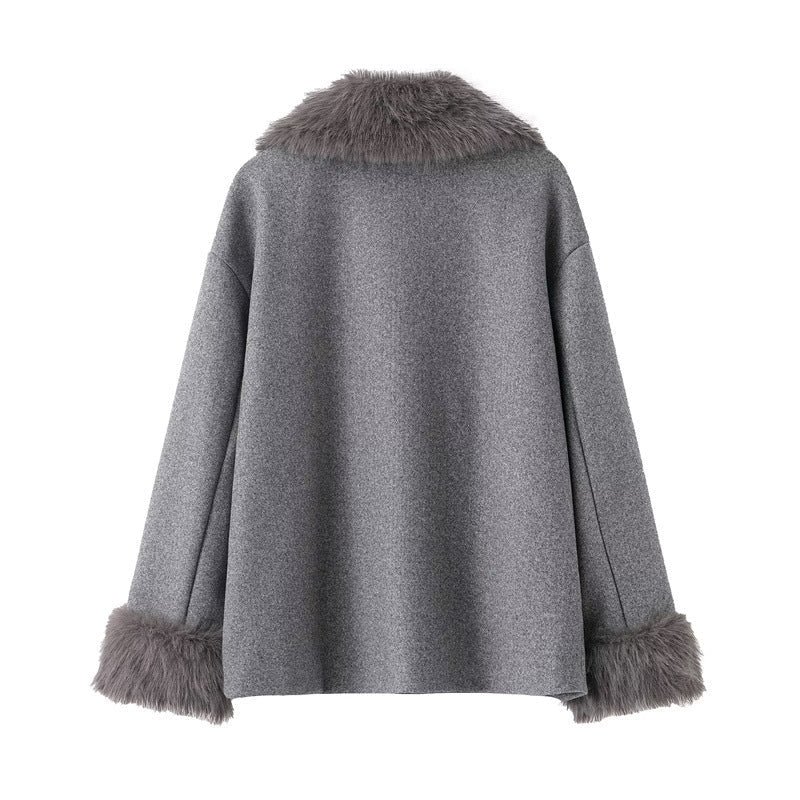 Cape-Mantel mit Wickelkragen für Damen - Potter