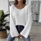 Damenstrickpullover mit weitem, fließendem Ausschnitt - Eirwen