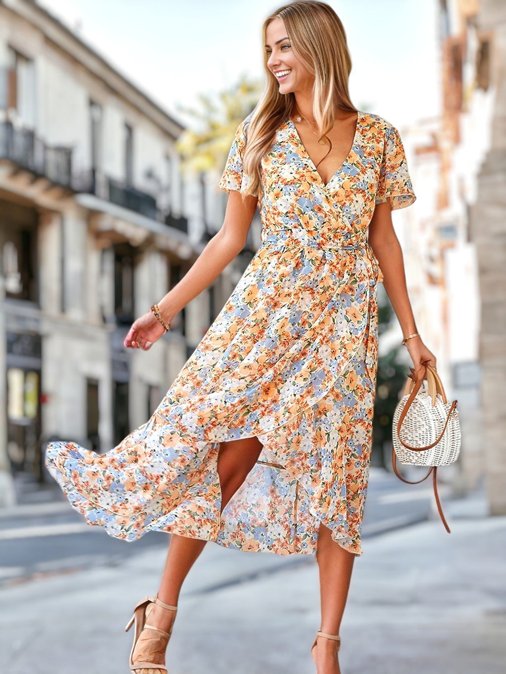 Kaly - Kleid mit böhmischem Blumendruck