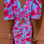 Midikleid mit Blumenmuster für Frauen - Amely