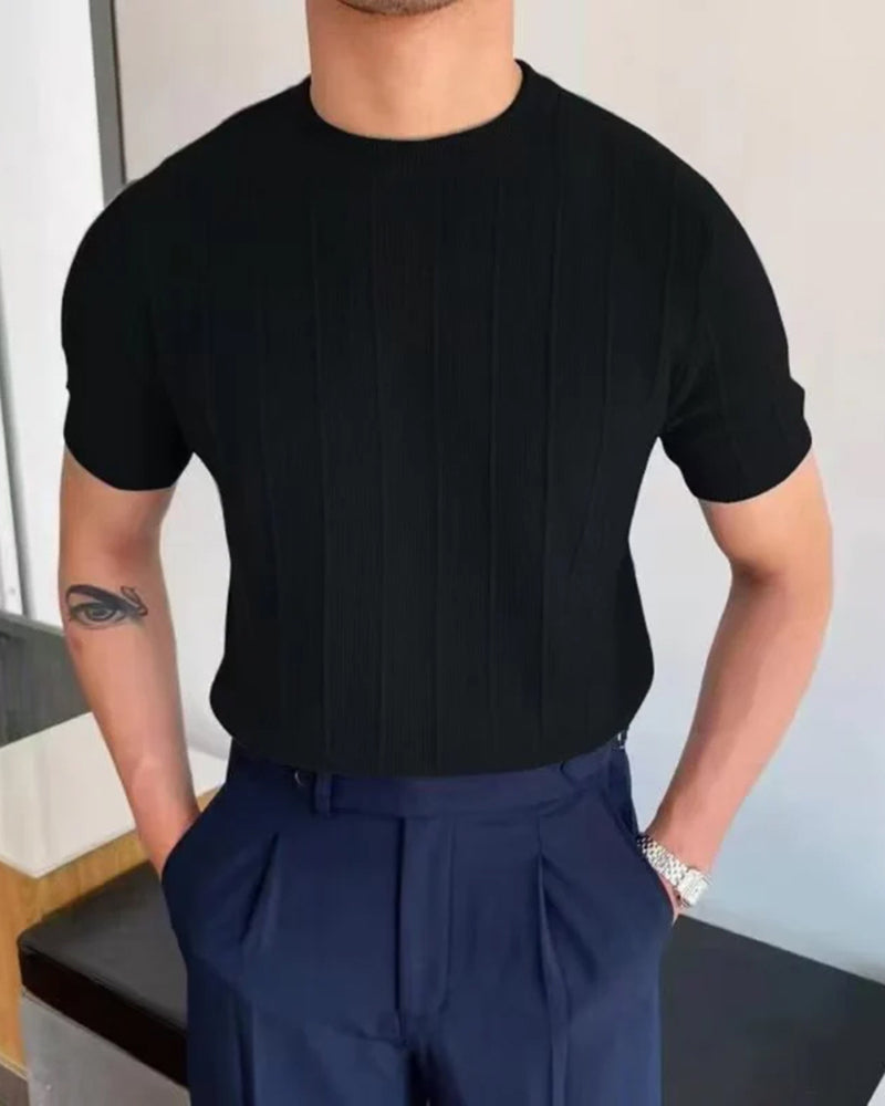 Herren Geripptes T-Shirt – Lässig & Atmungsaktiv