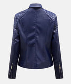 Biker-Lederjacke ohne Kapuze