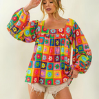 Marianne - Bunte Bluse mit Blumendruck