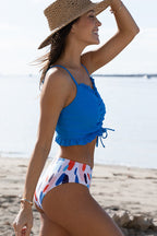 Ocean Chic - Bikini-Set mit Schnürung vorne und Fransen am Saum