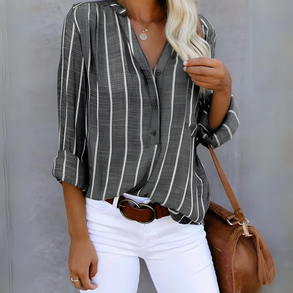 Jantien - Trendy Gestreifte Damenbluse