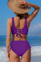 Ocean Chic - Fashion Twist Front Einfarbiger Bikini Set